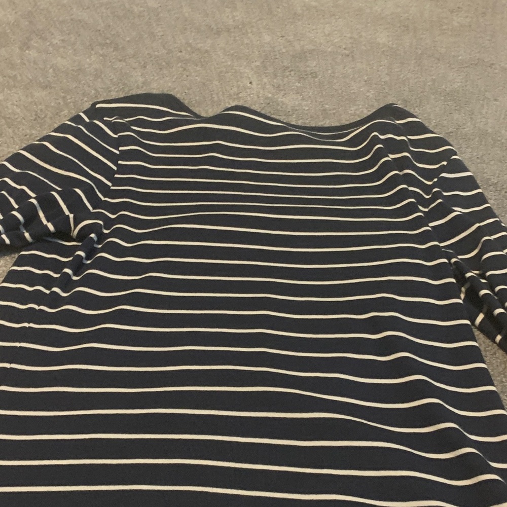 Navy Striped Long Sleeve Top